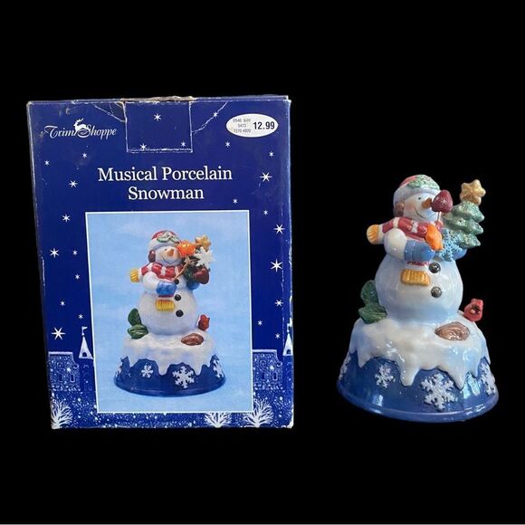Vintage | Musical Porcelain Snowman Decoration - Picture 3 of 5